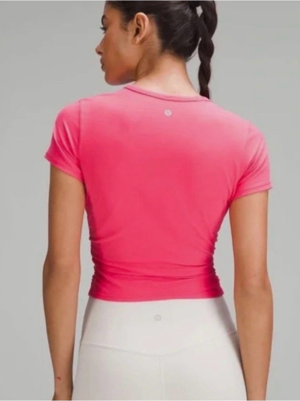 Lululemon All It Takes Ribbed Short Sleeve Top in Lip Gloss Women’s Sz 2